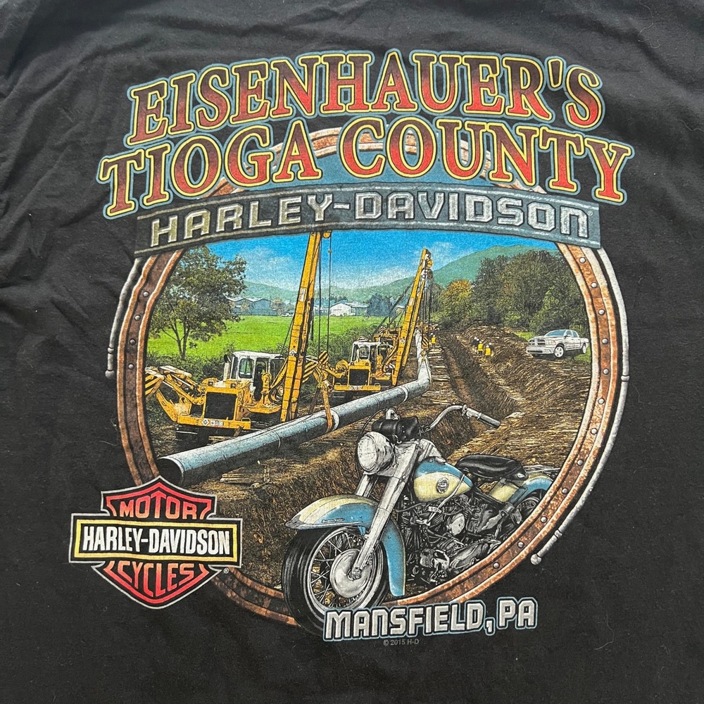 Harley-Davidson T Shirt Mens Medium Black V-Twin Performance Mansfield PA Tee